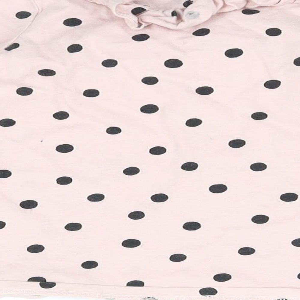 H&M Girls Pink Polka Dot Basic T-Shirt Size 2 Years