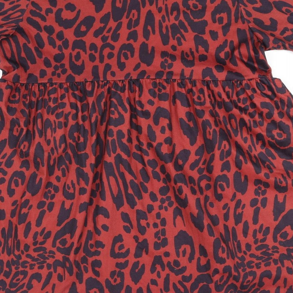 ASOS Womens Red Geometric A-Line Size 10