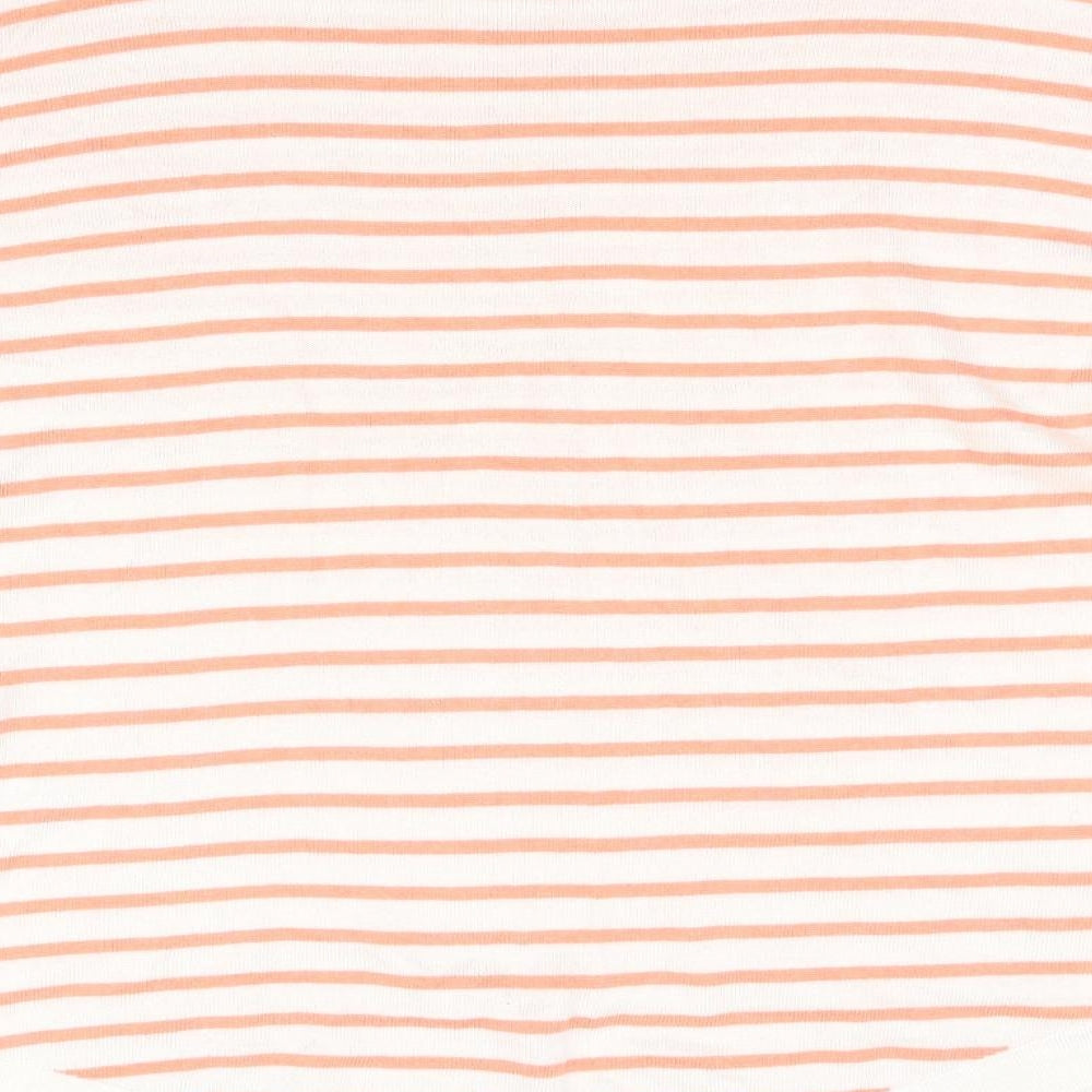 Peacocks Womens Orange Striped Pullover Jumper Size 14