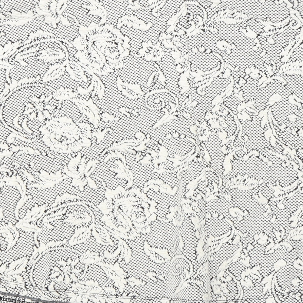 Miss Selfridge Womens Ivory Floral A-Line Skirt Size 8