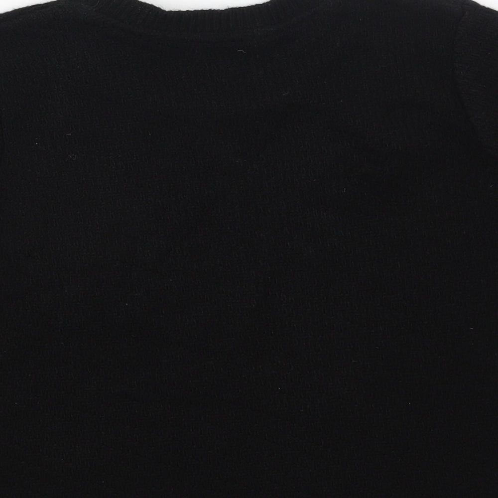 Girls On Film Womens Black Knit Pullover Jumper Size 10