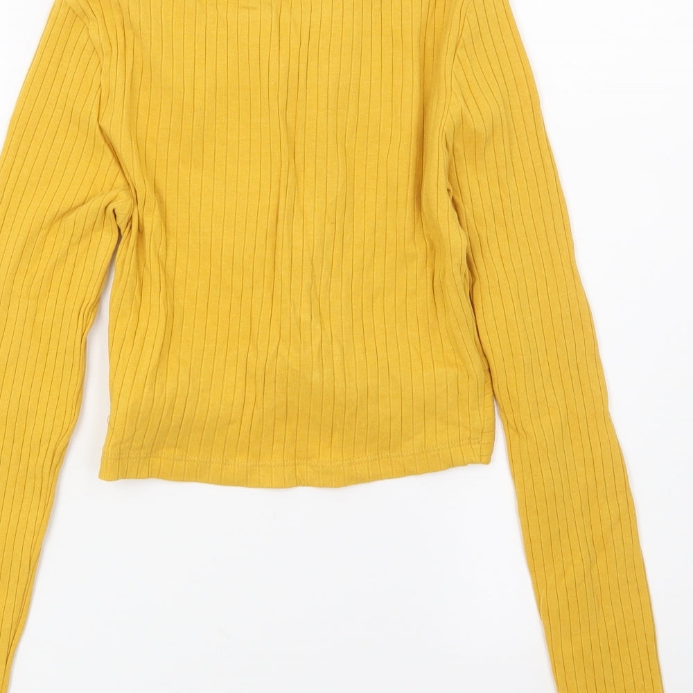 SheIn Womens Yellow Knit Pullover Jumper Size XS