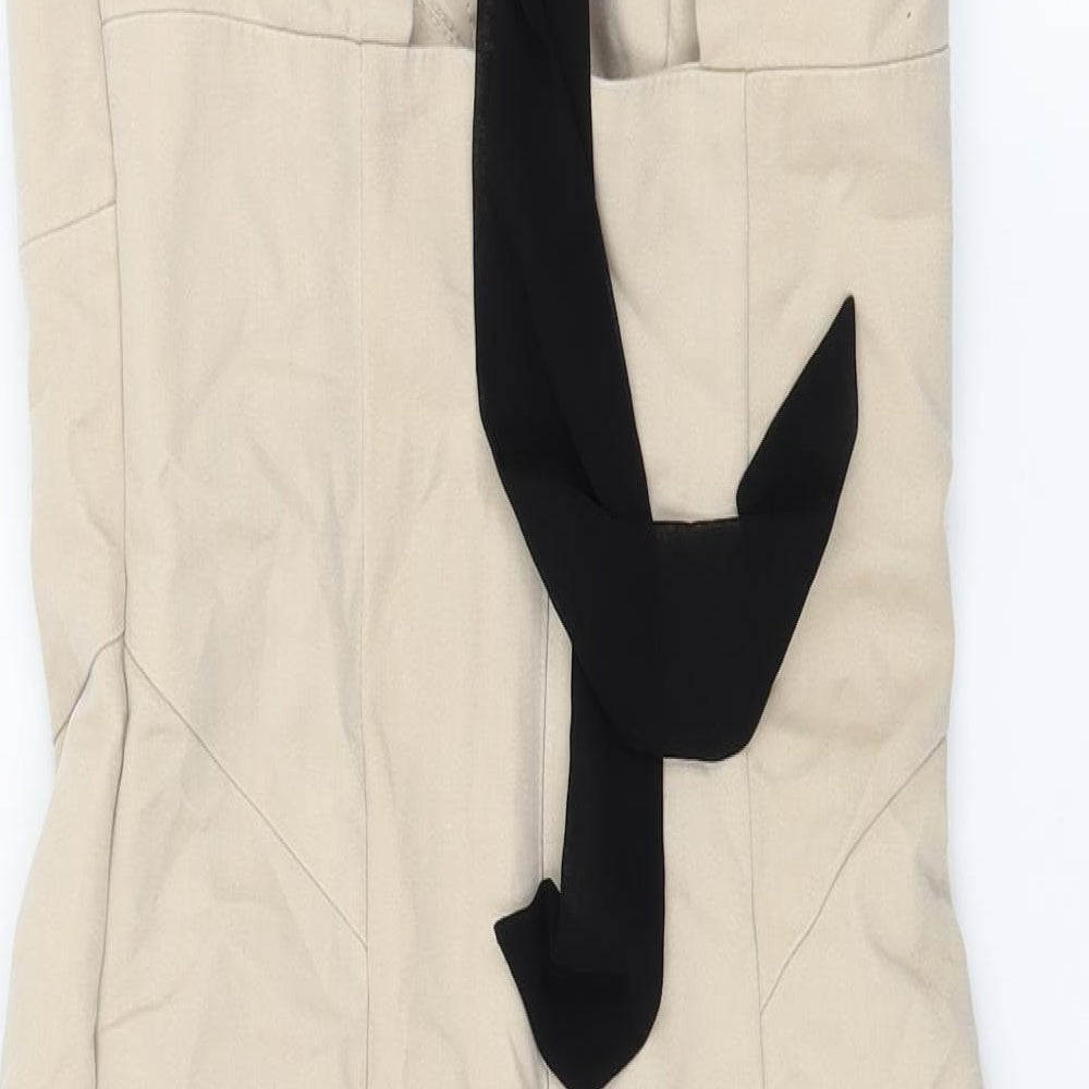 Lipsy Womens Beige A-Line Size 6