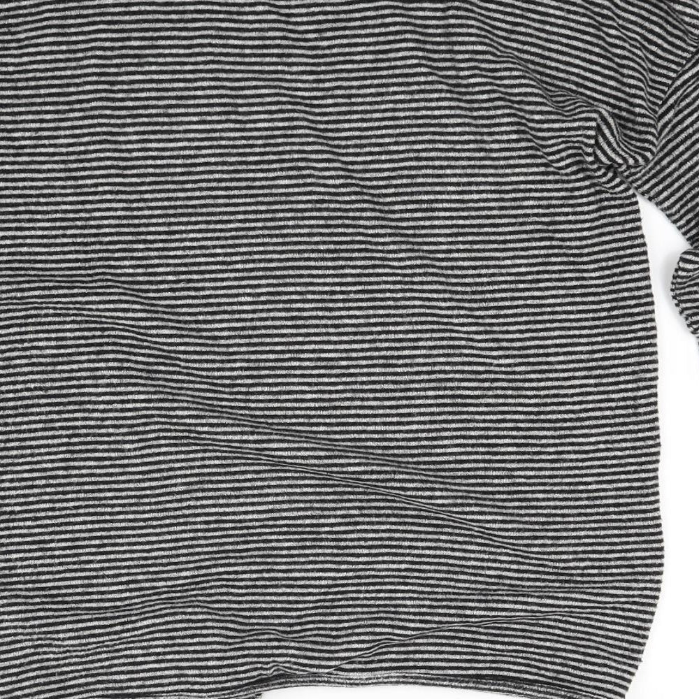 Papaya Womens Grey Striped Knit Pullover Jumper Size 10