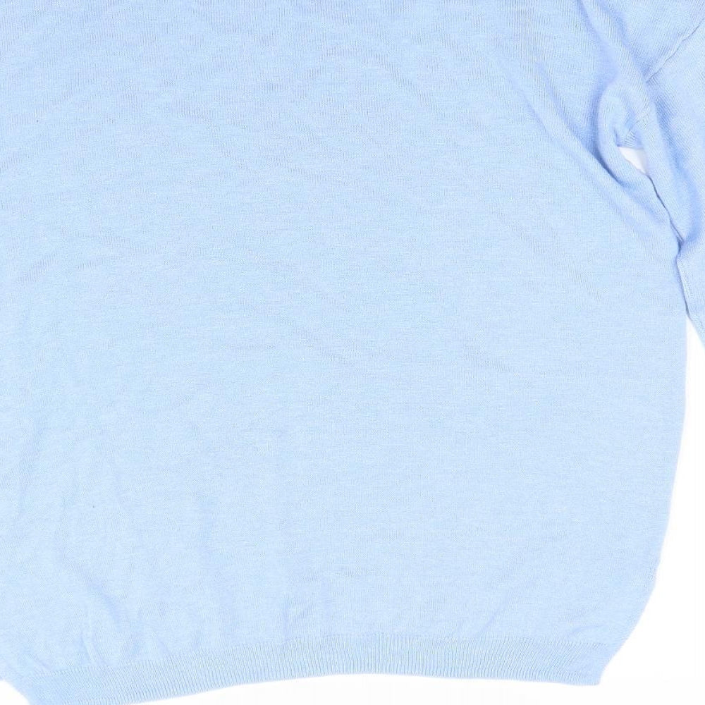 Marks Womens Blue Knit Pullover Jumper Size M