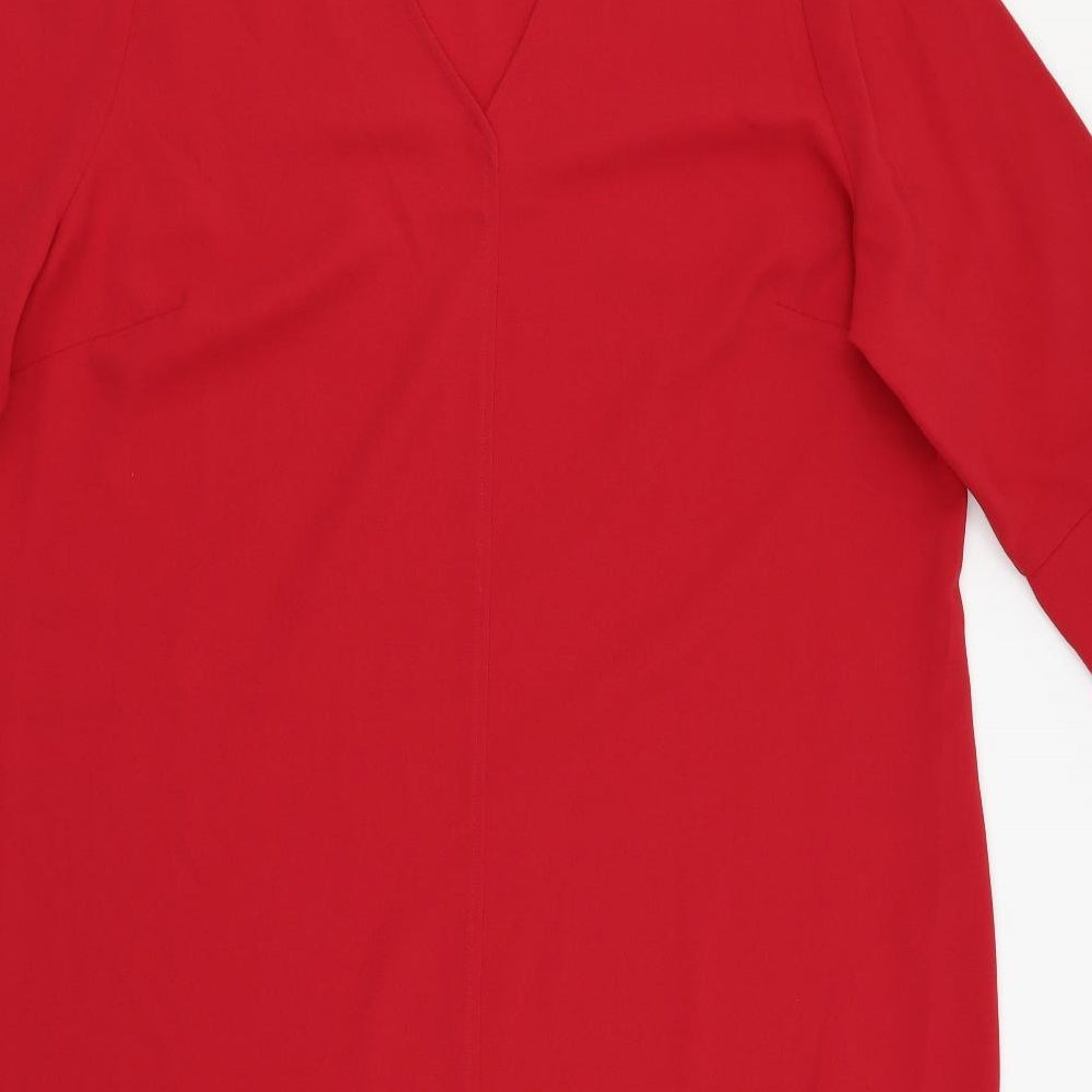 M&S Womens Red Basic Blouse Size 18