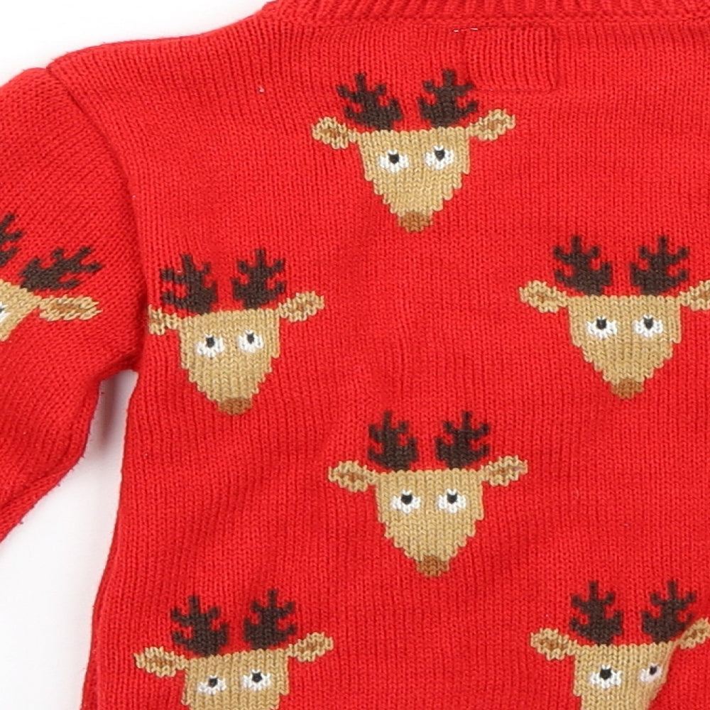 George Boys Red Pullover Jumper Size 2 Years