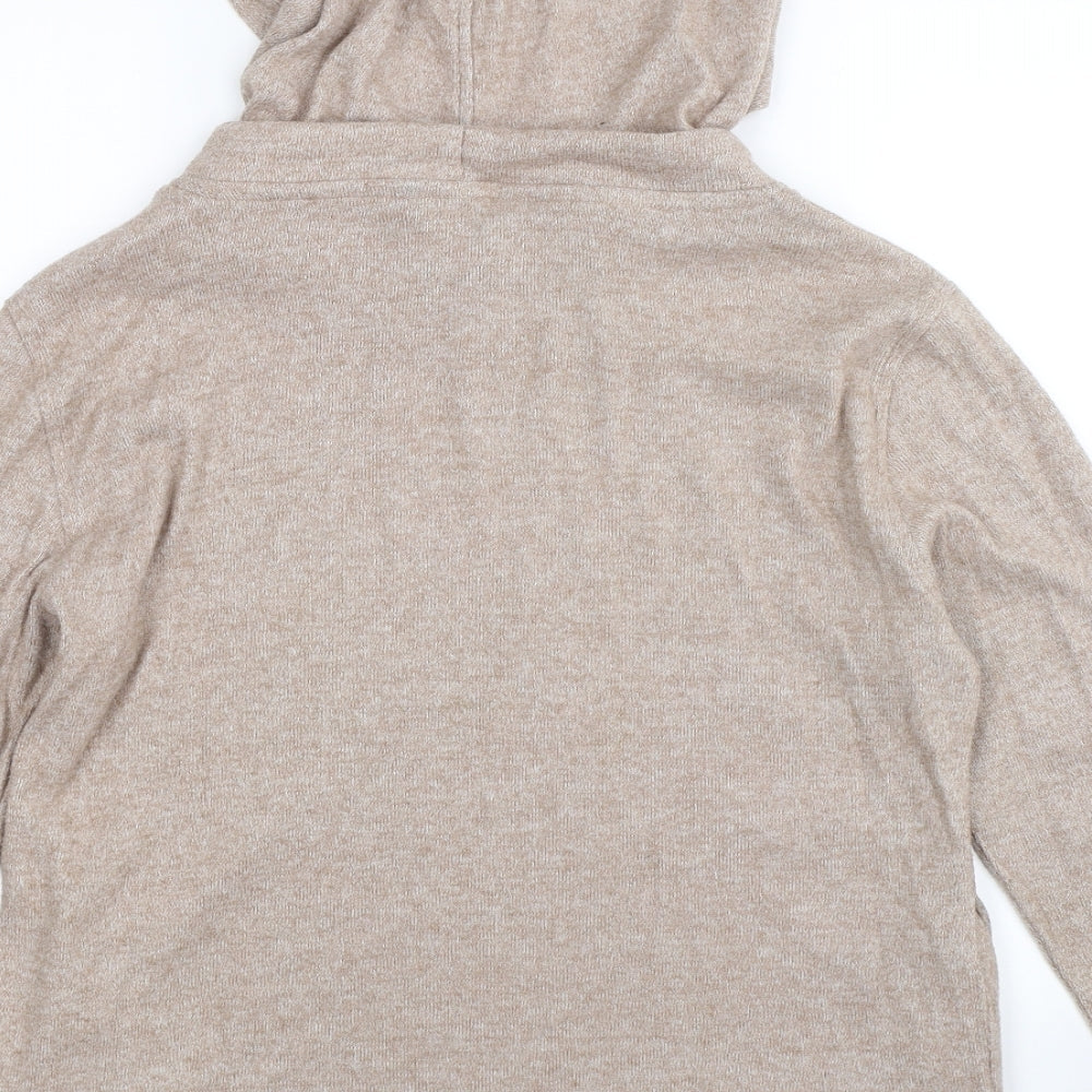 F&F Womens Beige Knit Pullover Hoodie Size 12
