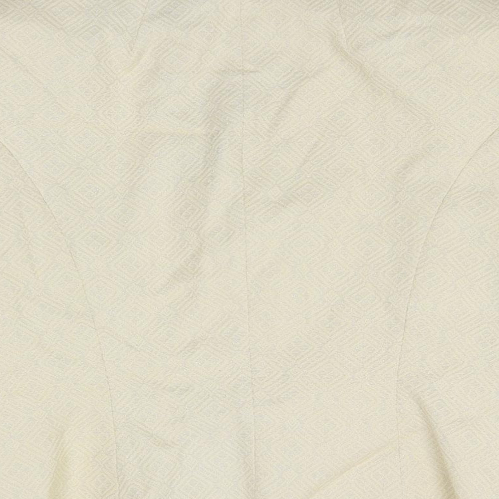 Littlewoods Womens Ivory Geometric Jacket Suit Jacket Size 10