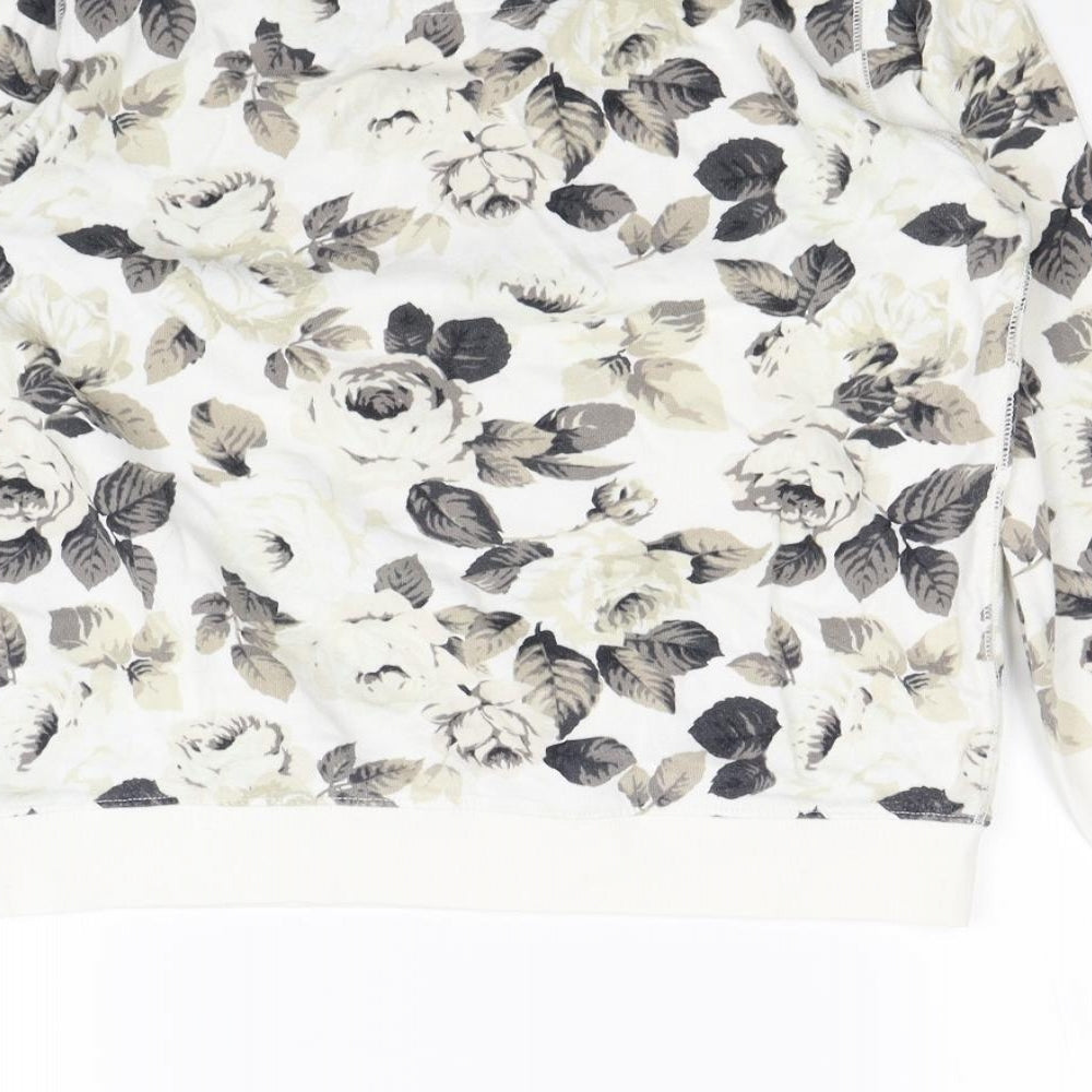 Gap Womens White Floral Pullover Jumper Size M