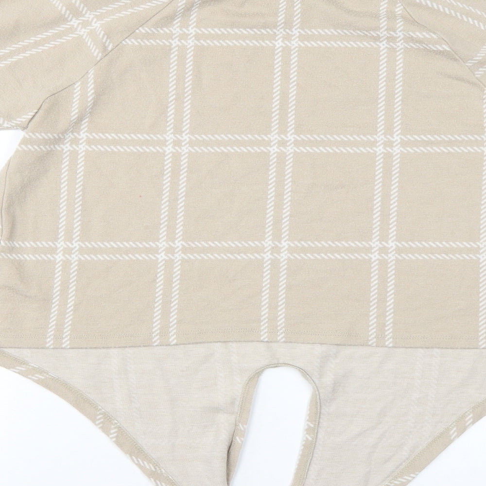 George Womens Beige Check Tunic Blouse Size 10