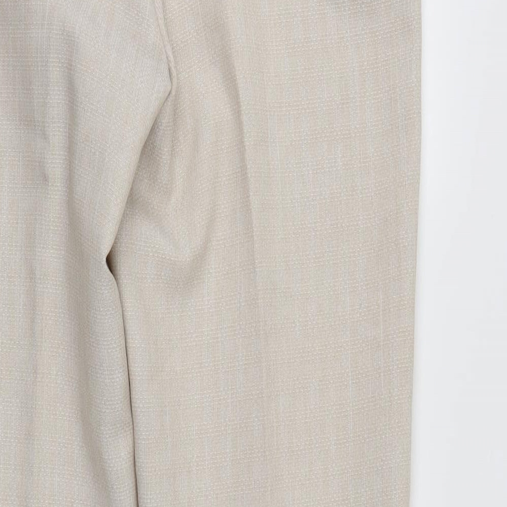 M&S Womens Ivory Trousers Size 14 L28 in