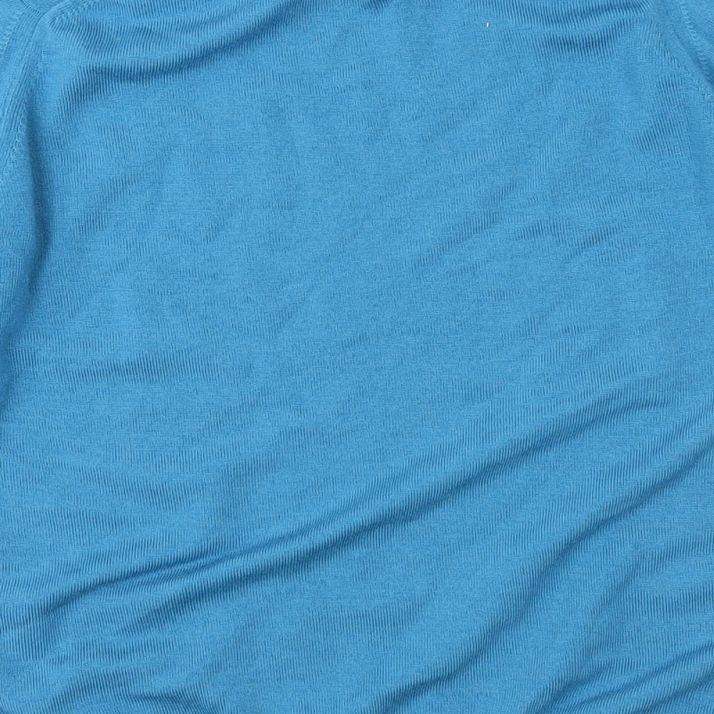 EWM Womens Blue Knit Pullover Jumper Size S