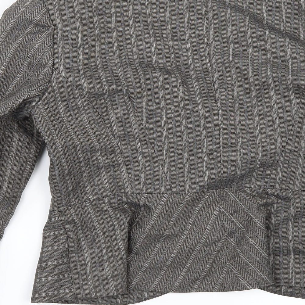 NEXT Womens Beige Striped Jacket Size 12