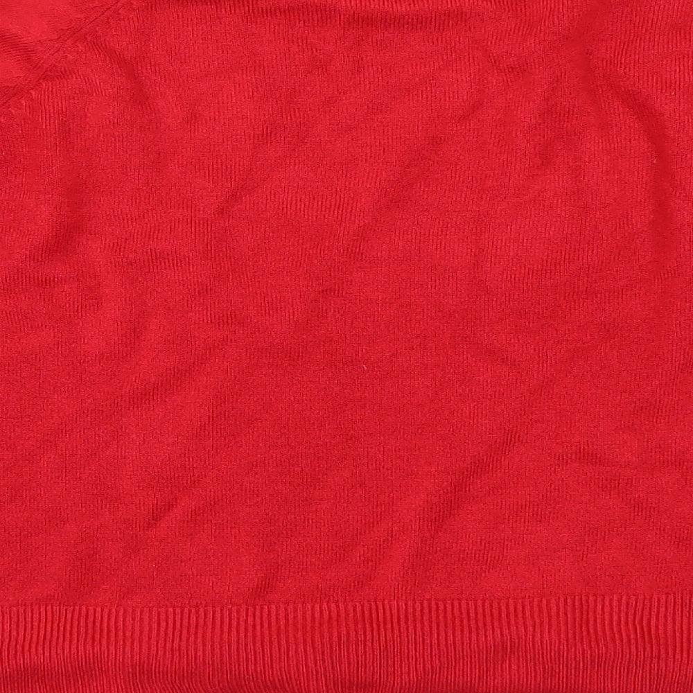 TEXT Womens Red Pullover Jumper Size M