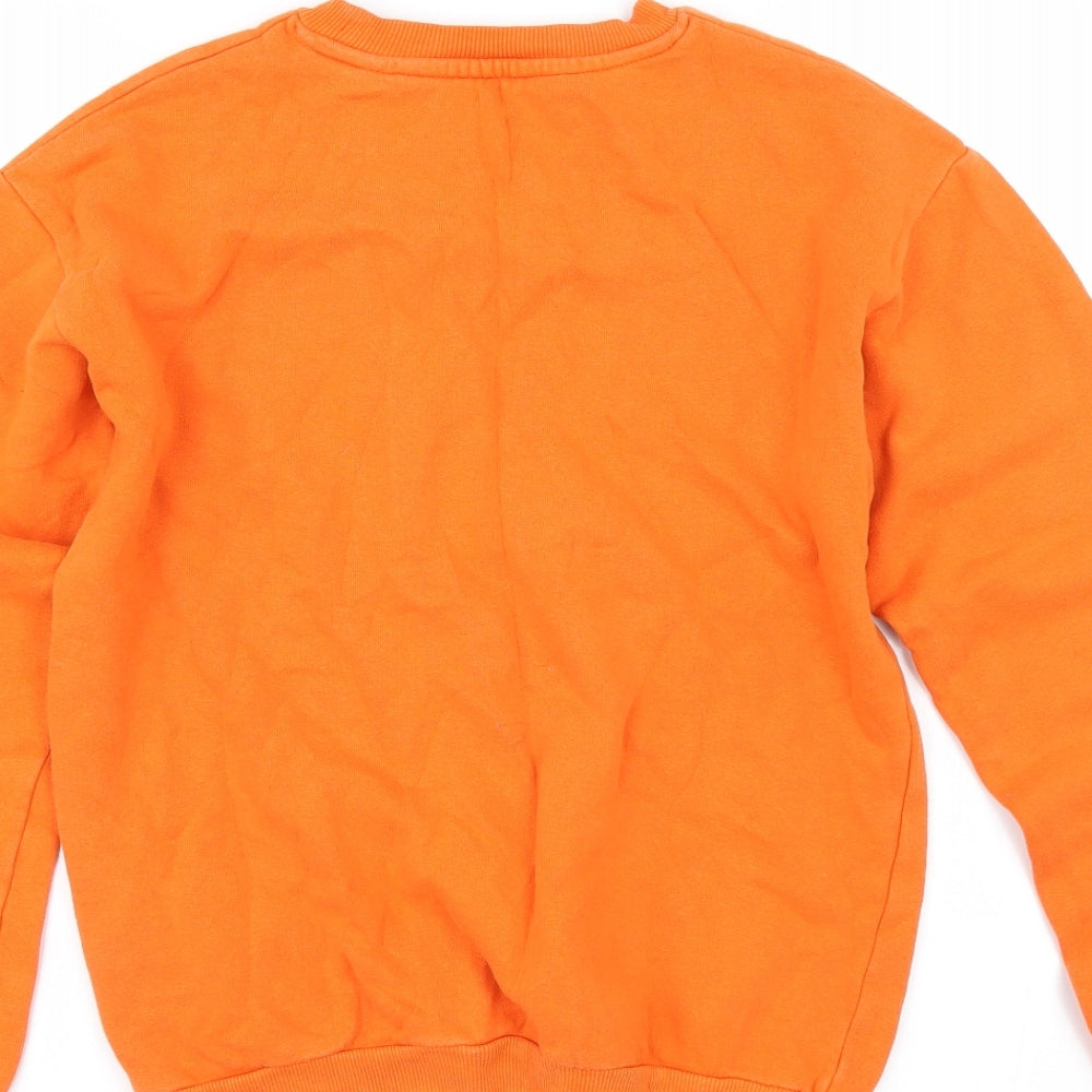 Topshop` Womens Orange Pullover Sweatshirt Size 6