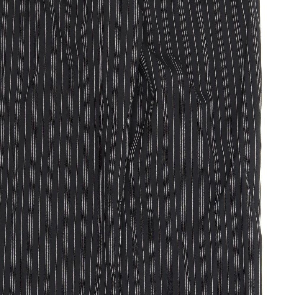 La Redoute Womens Black Striped Trousers Size 14 L32 in