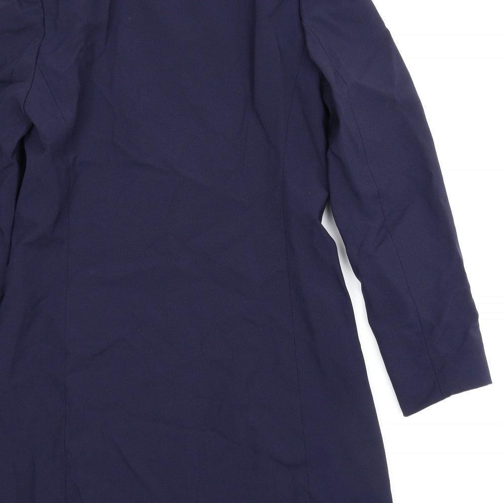 Essentials Womens Blue Overcoat Jacket Size 10