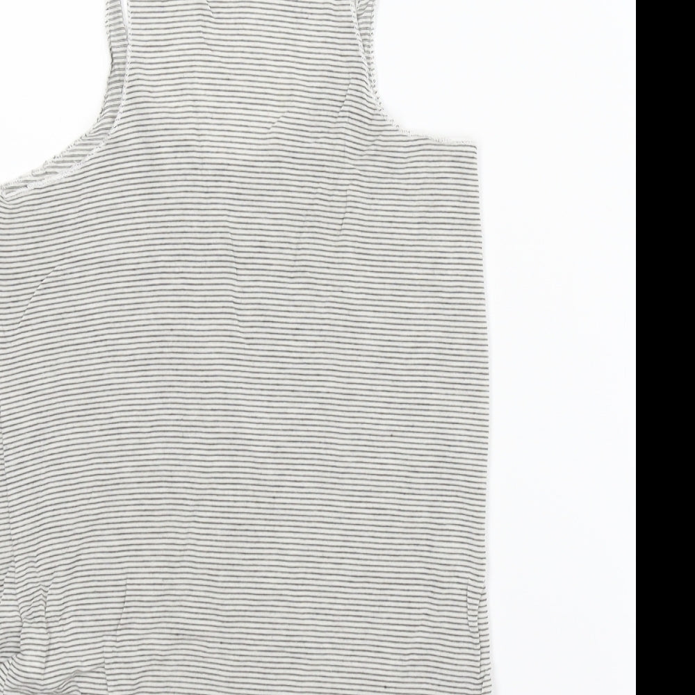 Zara Womens Grey Striped Basic T-Shirt Size XS