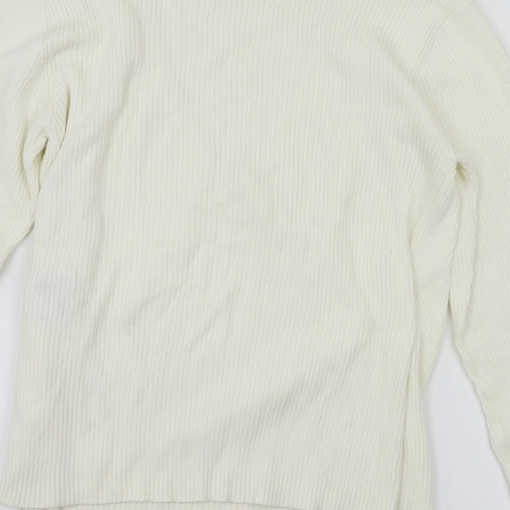 Signature Classic Womens Ivory Pullover Jumper Size S