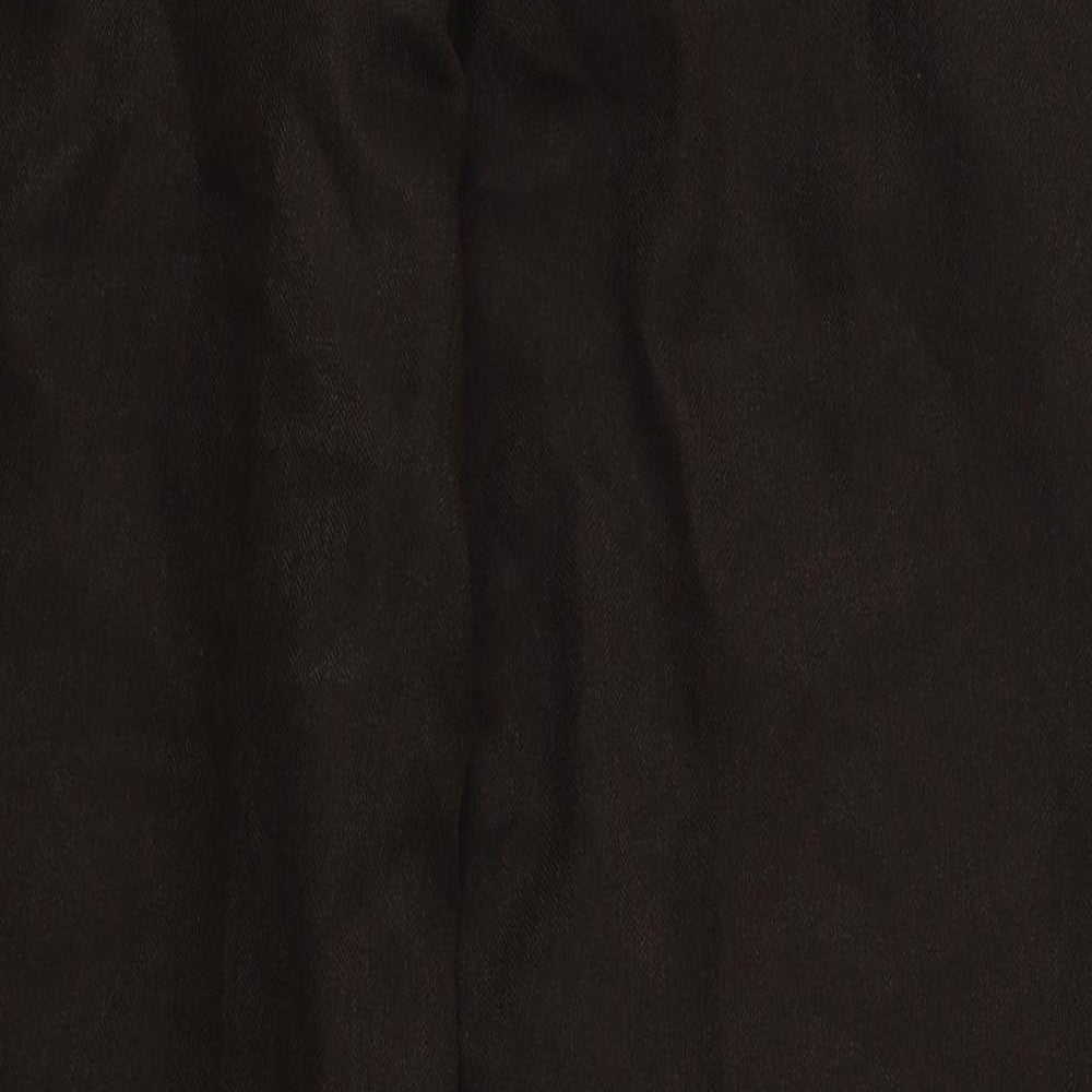 Marks & Spencer Womens Brown Houndstooth Trousers Size 14 L25 in - Stretch waistband