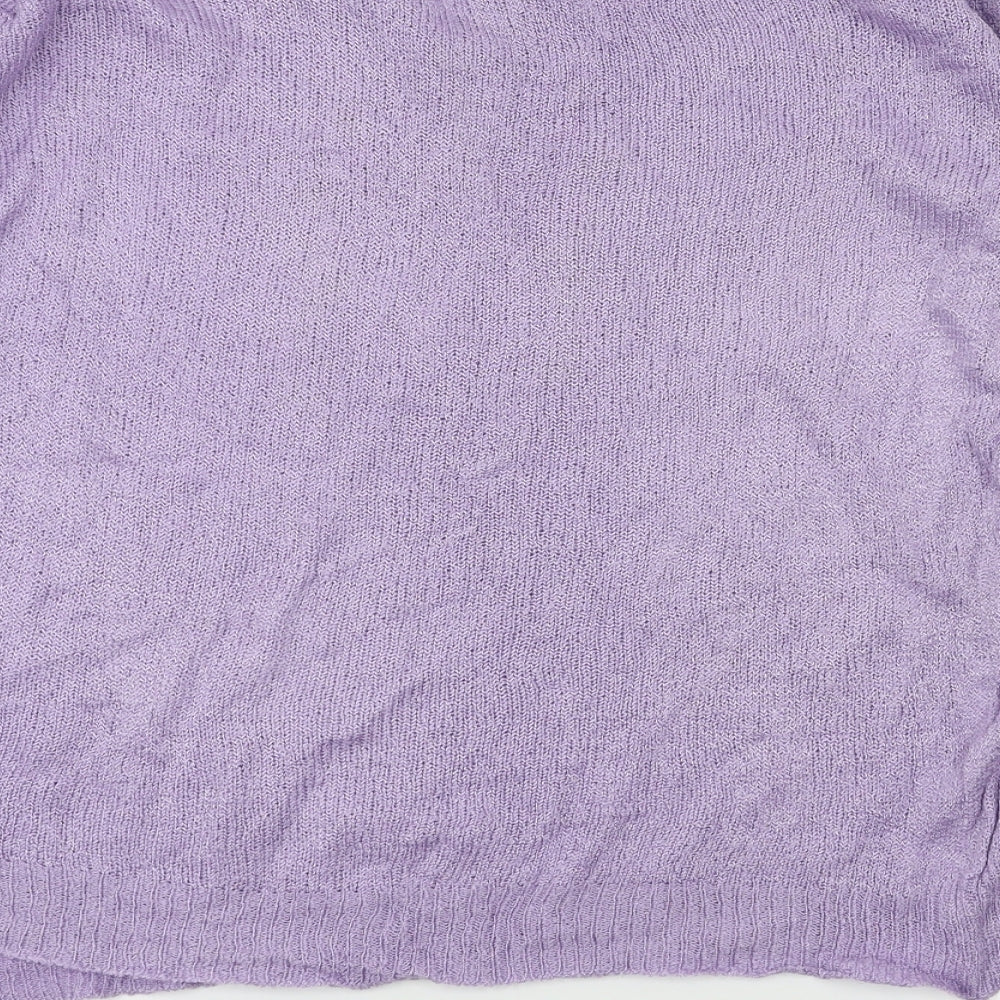 preworn Womens Purple Floral Cardigan Jumper Size 14