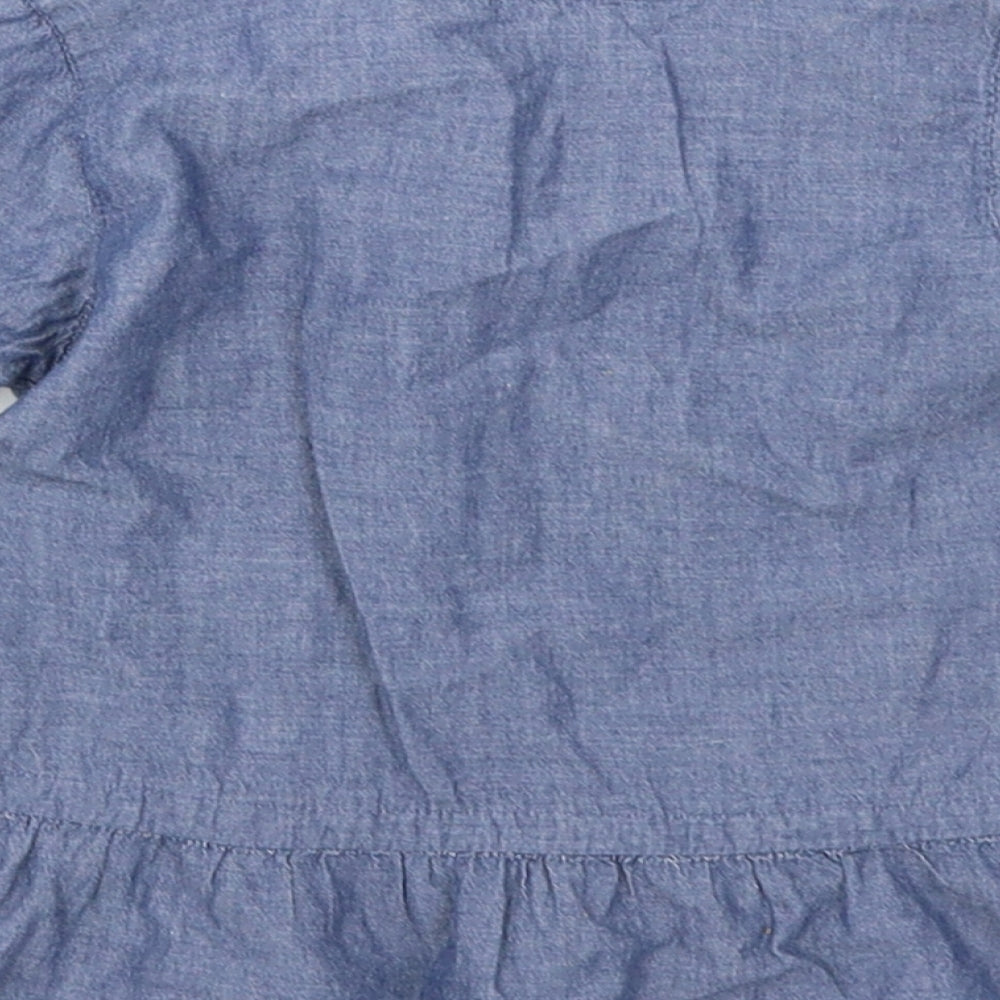 Matalan Girls Blue Denim Basic T-Shirt Size 6-9 Months