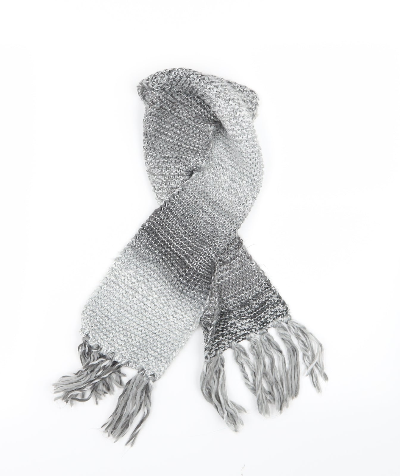 Preworn Girls Silver Knit Scarf Scarves & Wraps One Size