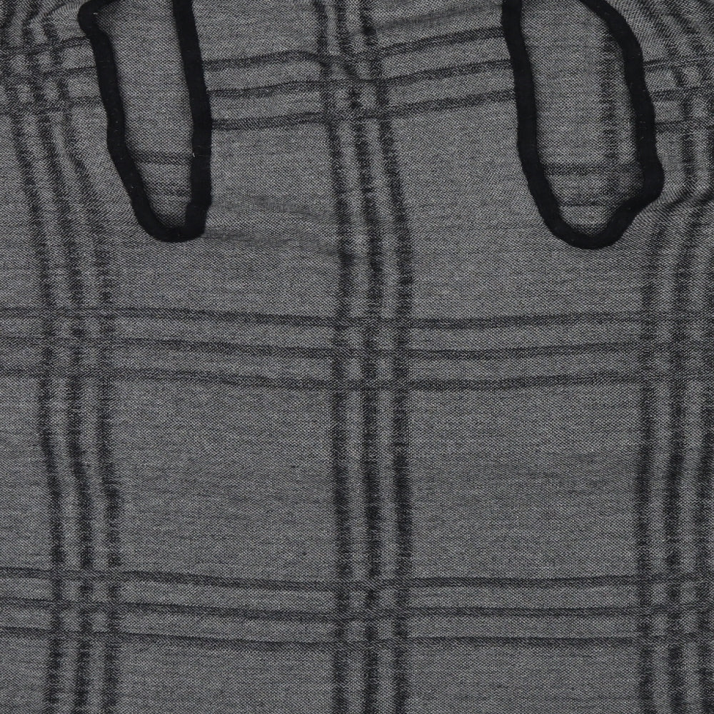 Preworn Womens Black Check Jacket Poncho One Size - shoulder jacket
