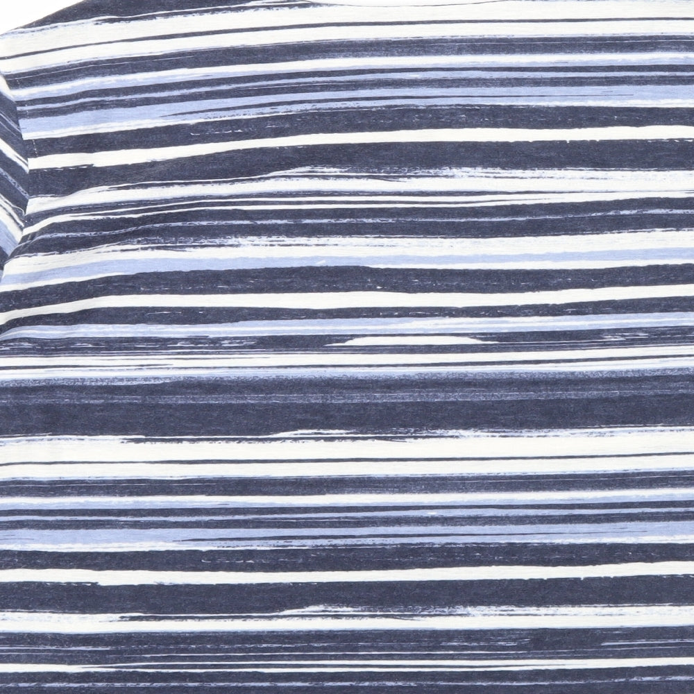 Marks & Spencer Womens Blue Striped Pullover Jumper Size 10 - Frill detail