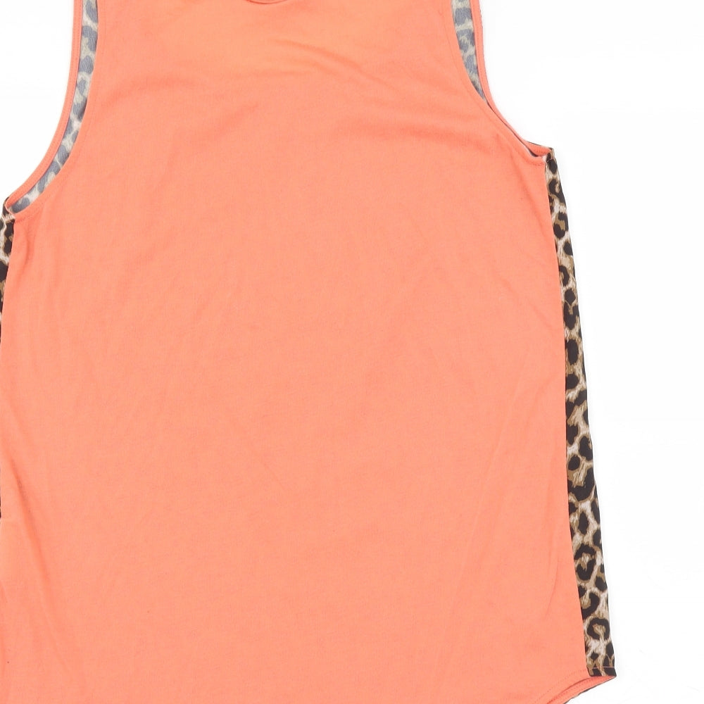 damned delux Womens Brown Animal Print Basic Tank Size M