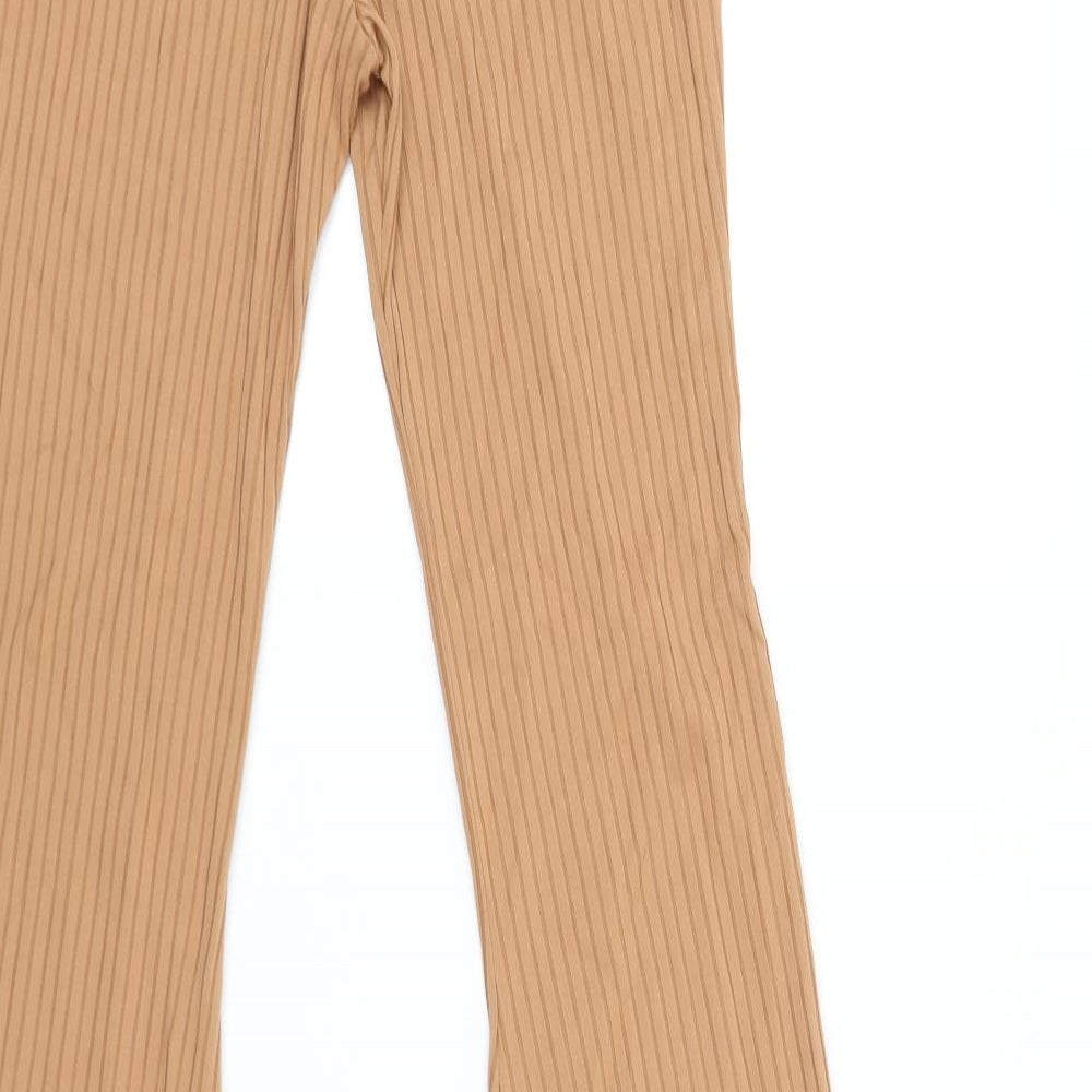 PRETTYLITTLETHING Womens Beige Jegging Leggings Size 12 L35 in