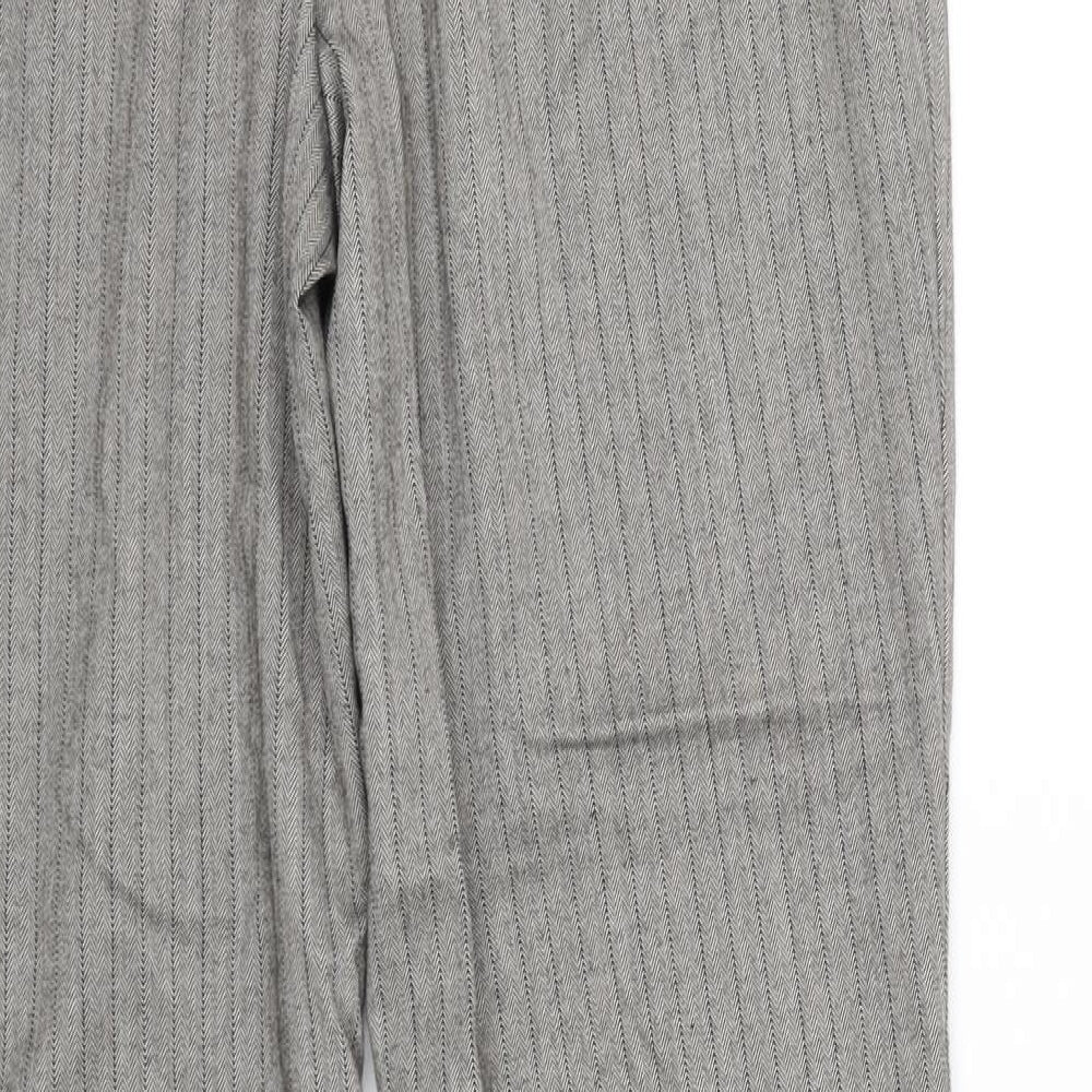 Marks and Spencer Womens Grey Striped Trousers Size 14 L32 in