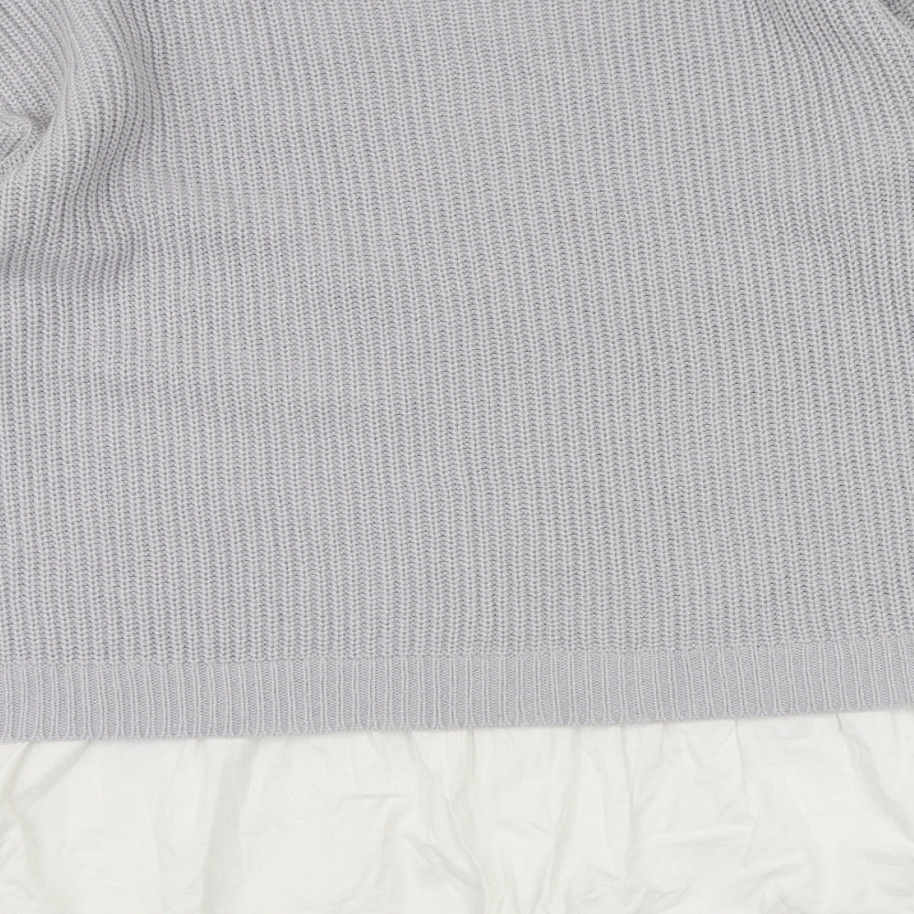 Just Me Womens Grey Knit Pullover Jumper Size 16
