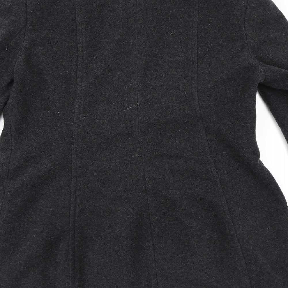 Isle Womens Grey Pea Coat Coat Size 12
