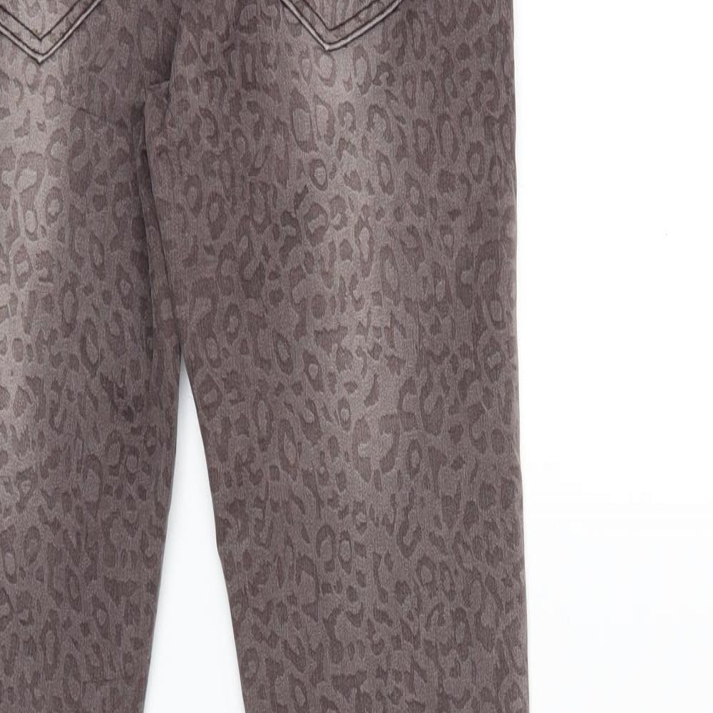 Womens Grey Animal Print Denim Skinny Jeans Size 26 in L32 in