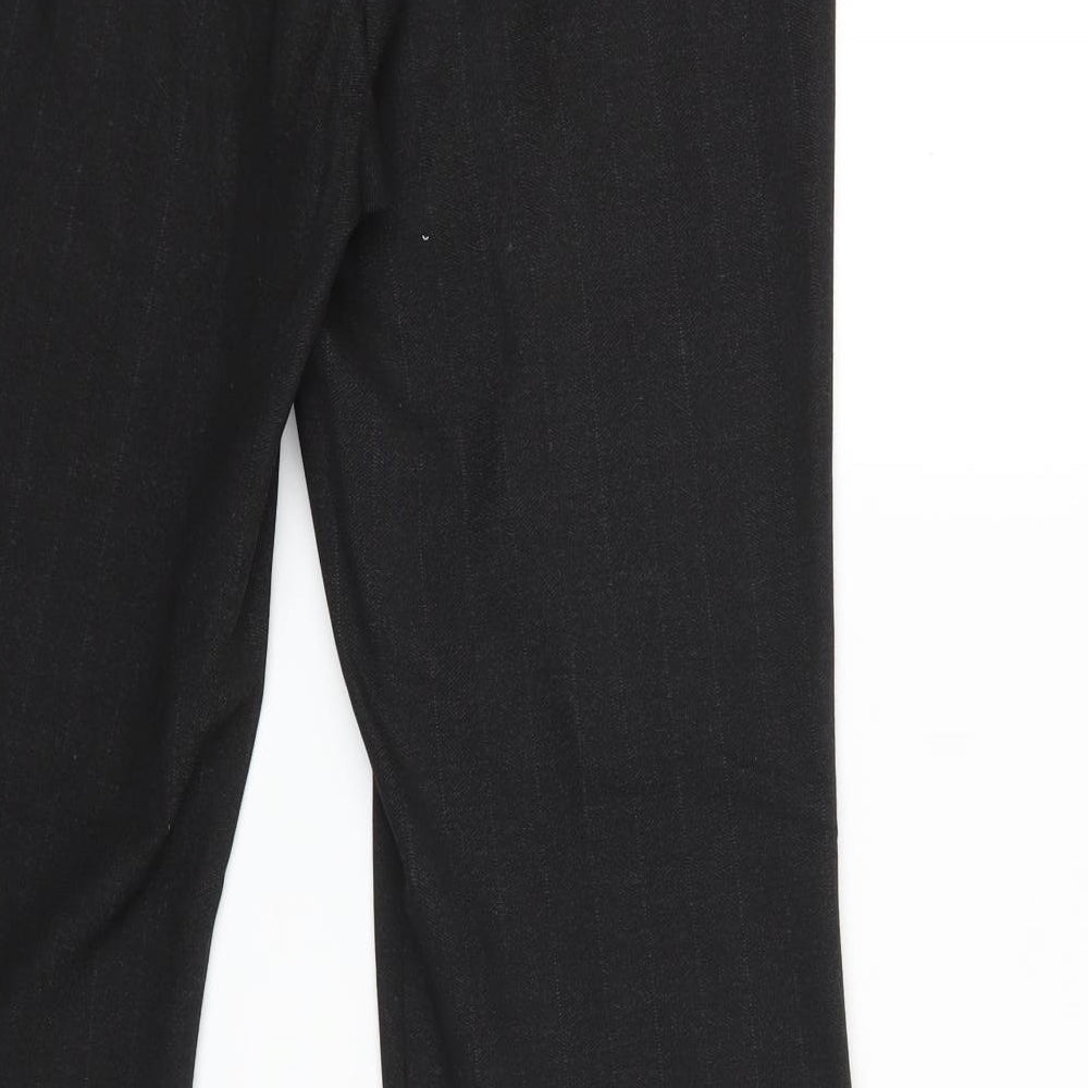 AMARANTO Womens Black Striped Trousers Size 12 L30 in