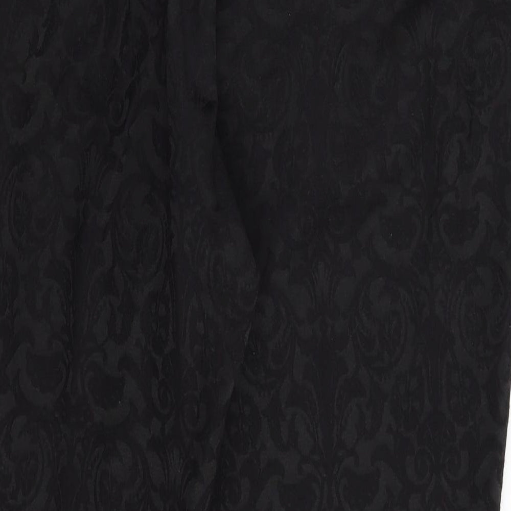 Marks & Spencer Womens Black Floral Dress Pants Trousers Size 14 L26 in