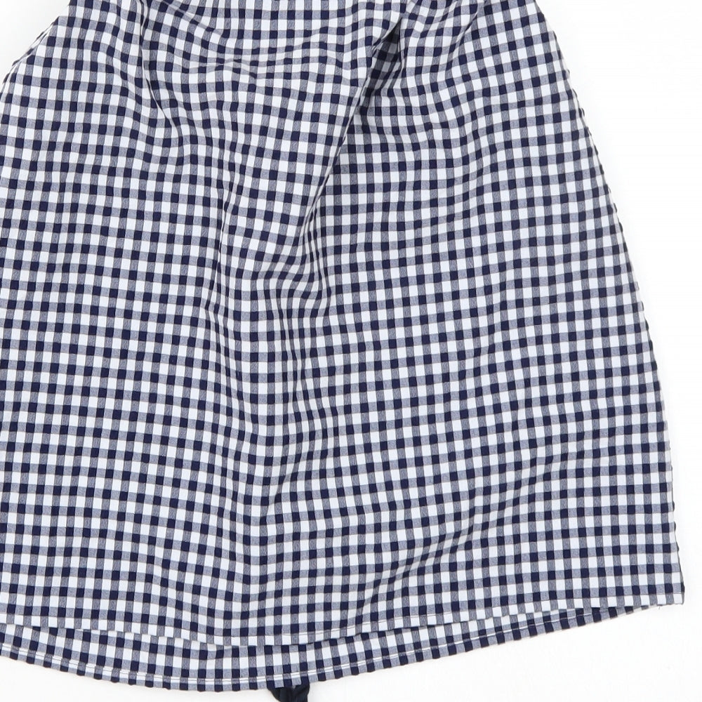 Zara Womens White Check A-Line Skirt Size S