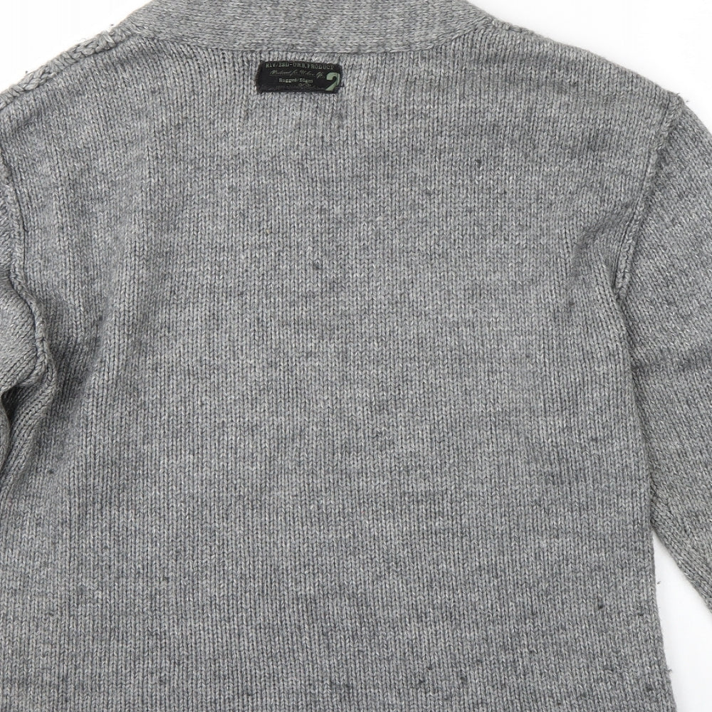 Rv605 Mens Grey Pullover Jumper Size M
