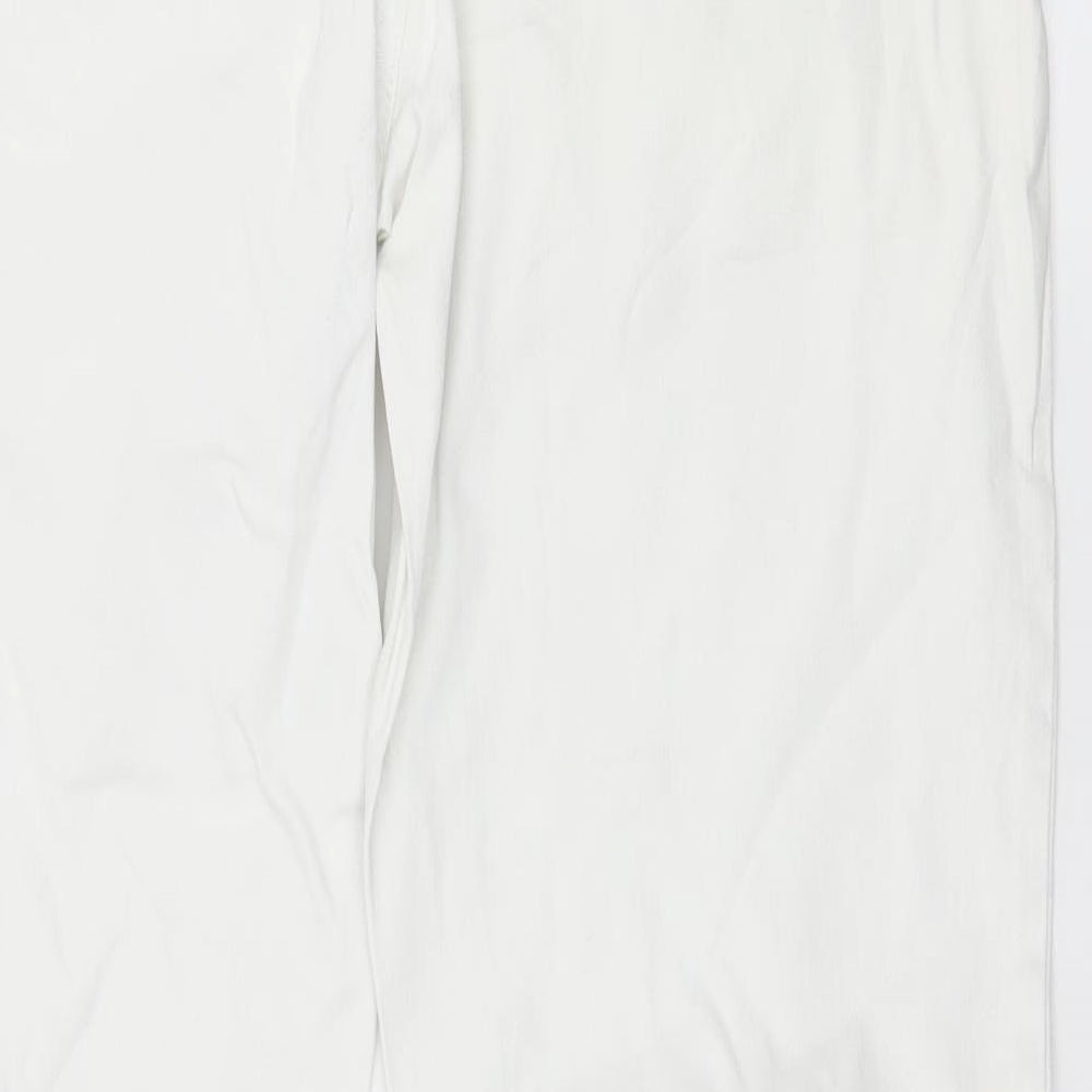Telhlbo Womens White Denim Straight Jeans Size 34 in L31 in