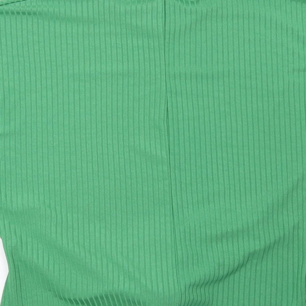 New Look Womens Green Striped Basic Blouse Size 10