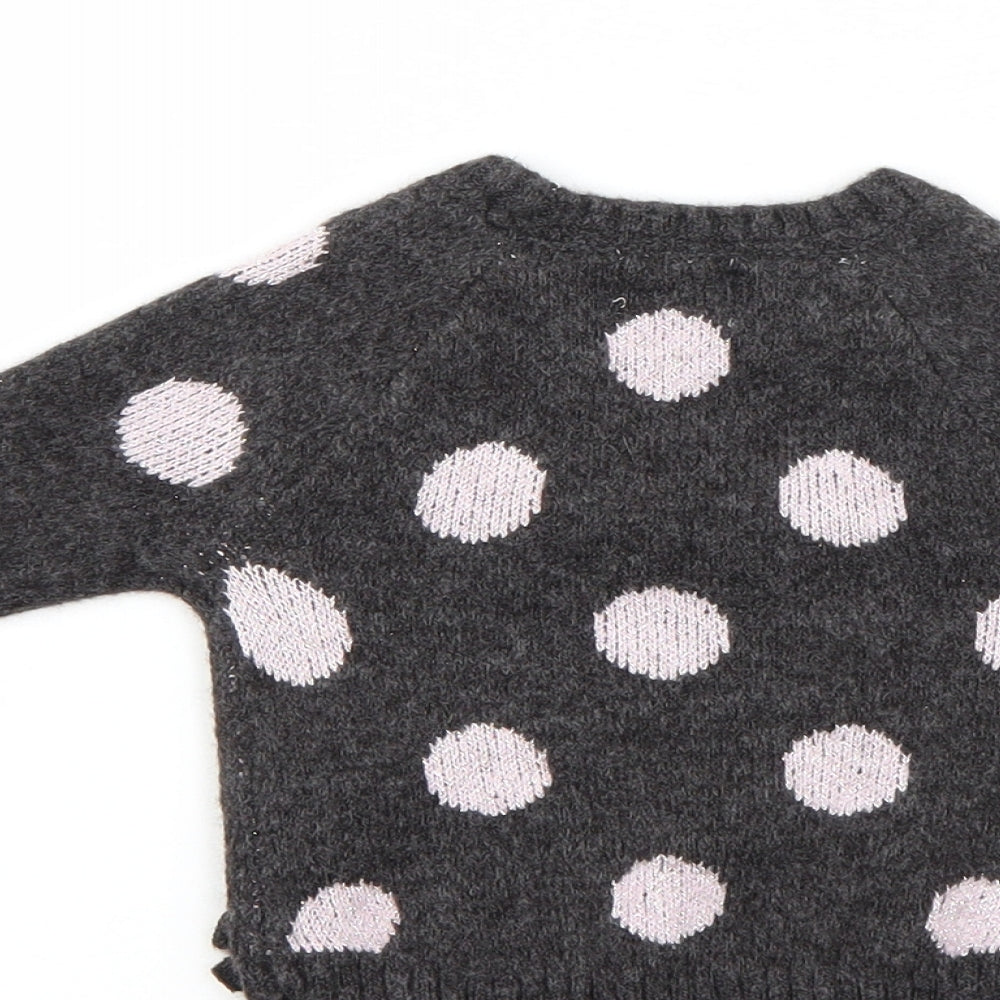 Primark Girls Black Polka Dot Pullover Jumper Size 3-6 Months