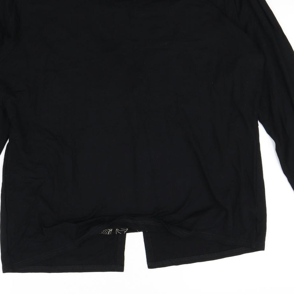 EWM Womens Black Pullover Sweatshirt Size 14