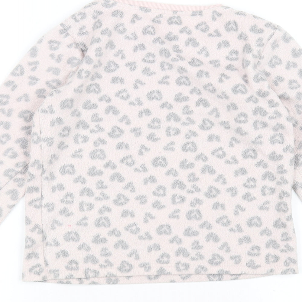 F&F Girls Pink Animal Print Pullover Jumper Size 8-9 Years