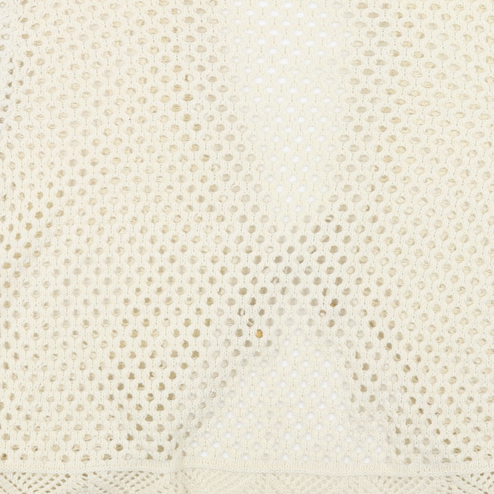 raz Womens White Knit Cardigan Jumper One Size