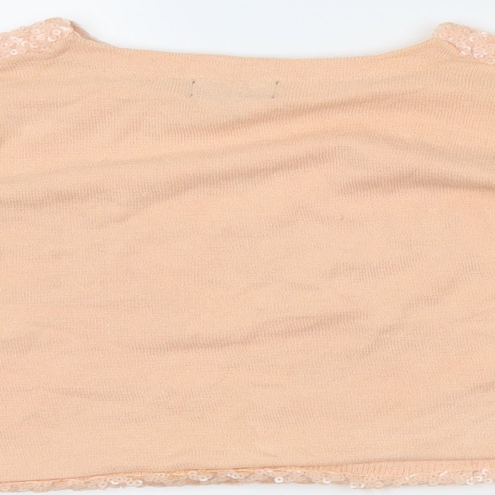 Topshop Womens Pink Cropped T-Shirt Size 10