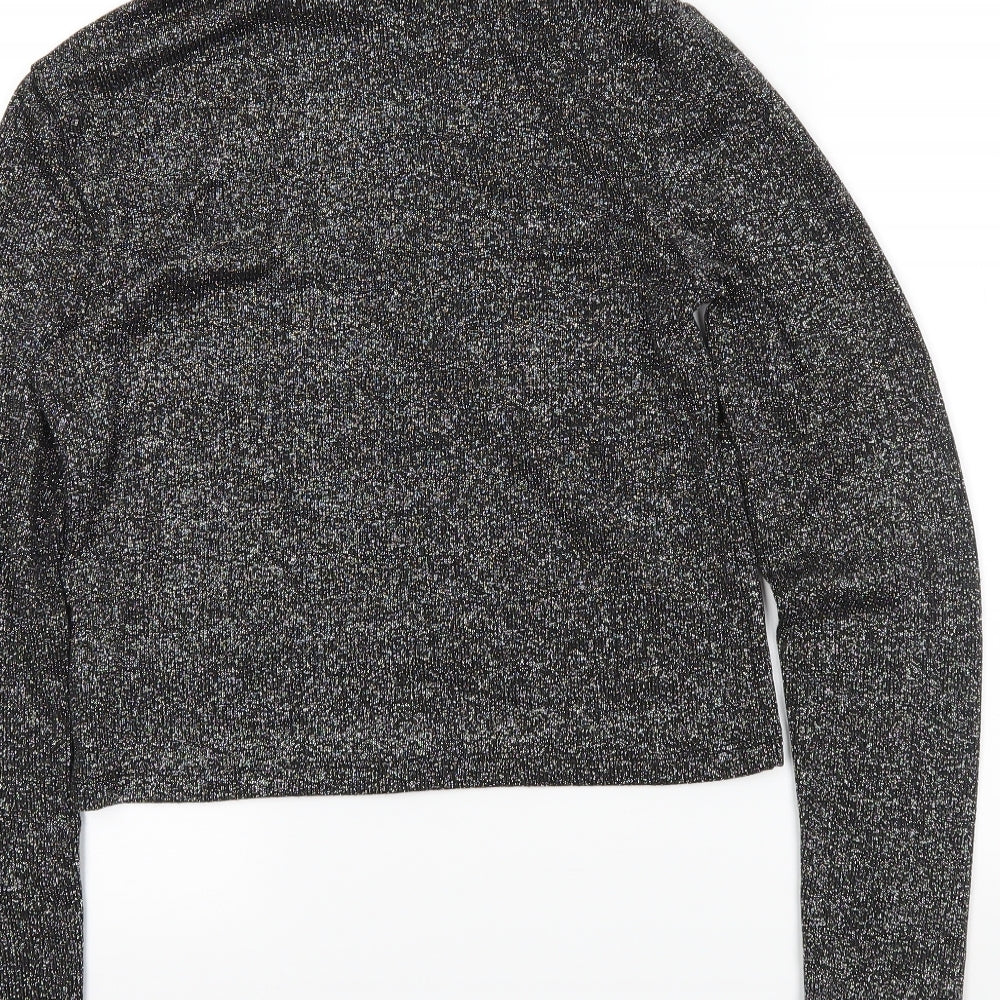 H&M Womens Grey Cropped T-Shirt Size M