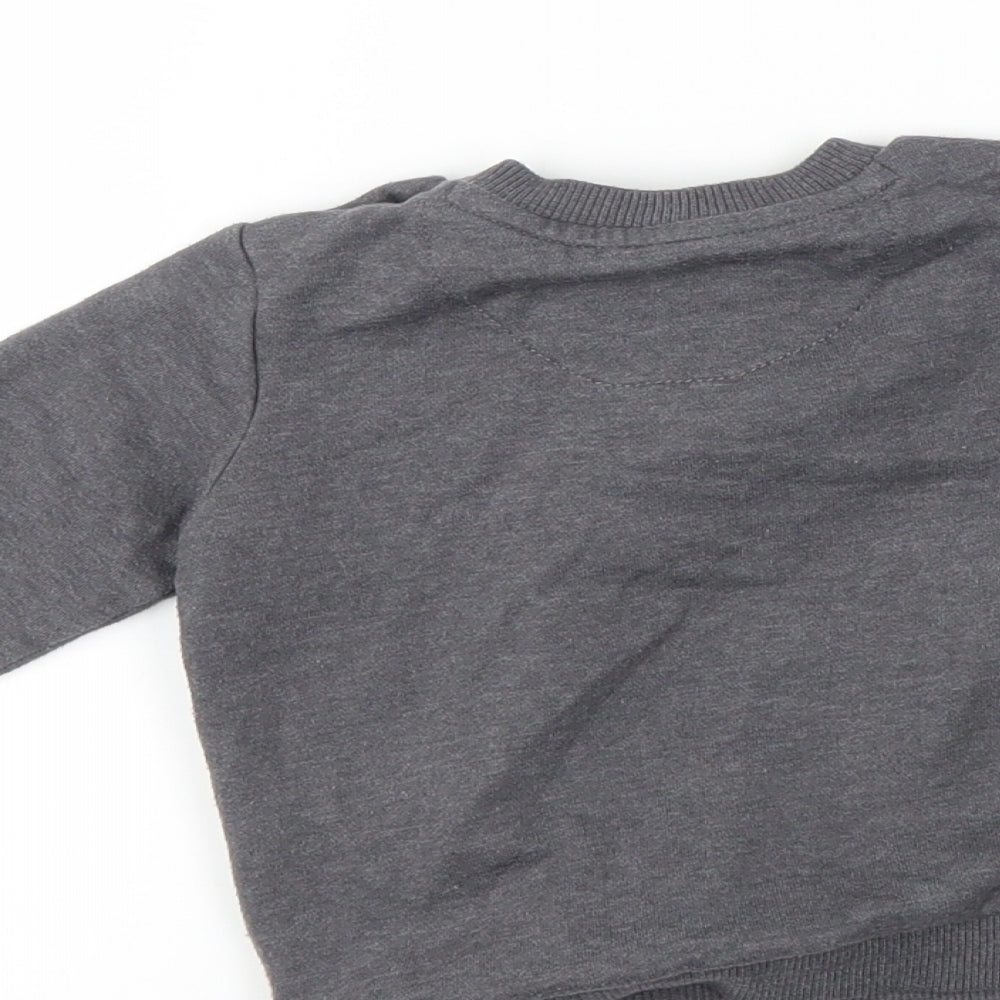 F&F Girls Grey Pullover Jumper Size 9-12 Months - penguin