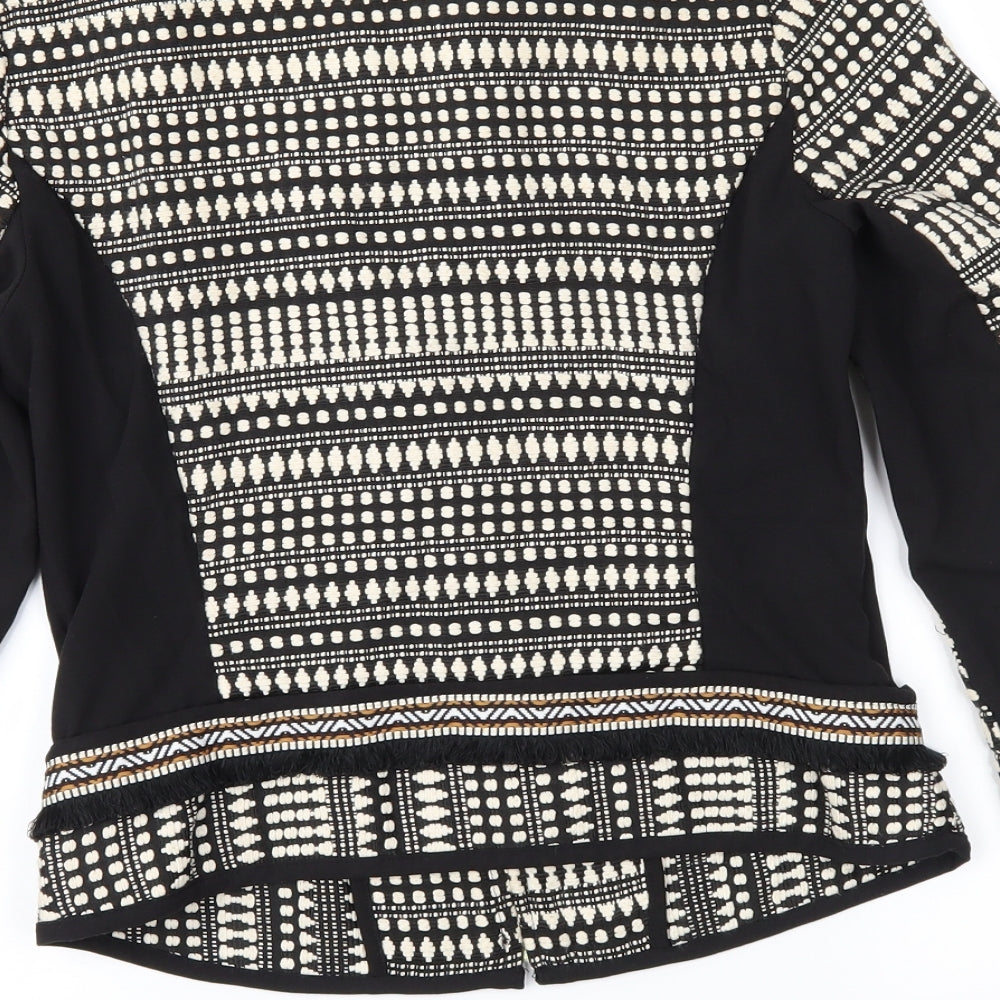 H&M Womens Brown Geometric Jacket Size 8